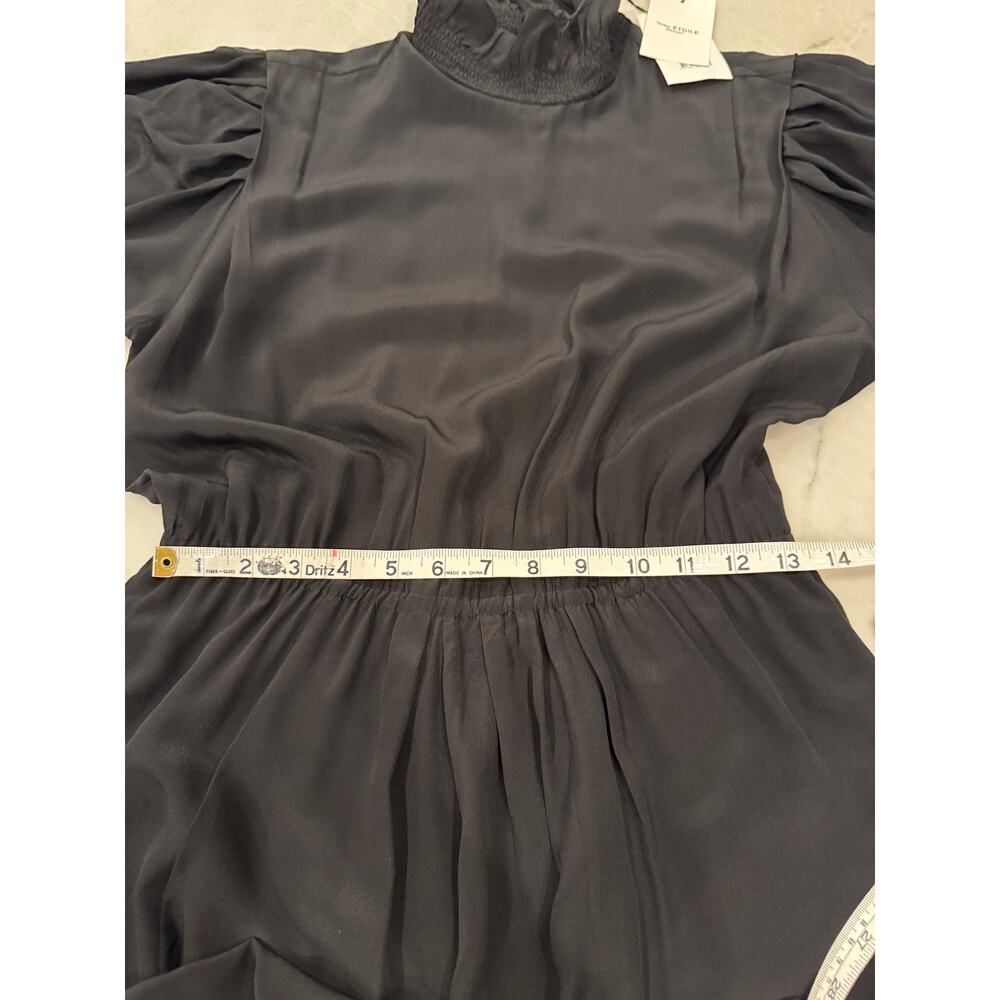 Isabel Marant Etoile Yescott Dress Sz 6 EU Sz 36 Black Silk Asymmetric Midi NWT - Picture 10 of 12